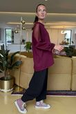Made in Italy Tovi Mesh Panel Top Bordeaux /21 =